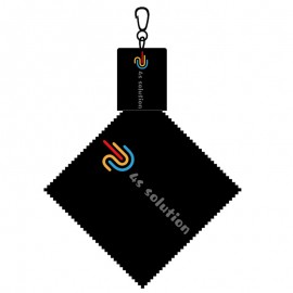 Microfiber Cleaning Cloth Keychain With Pouch 